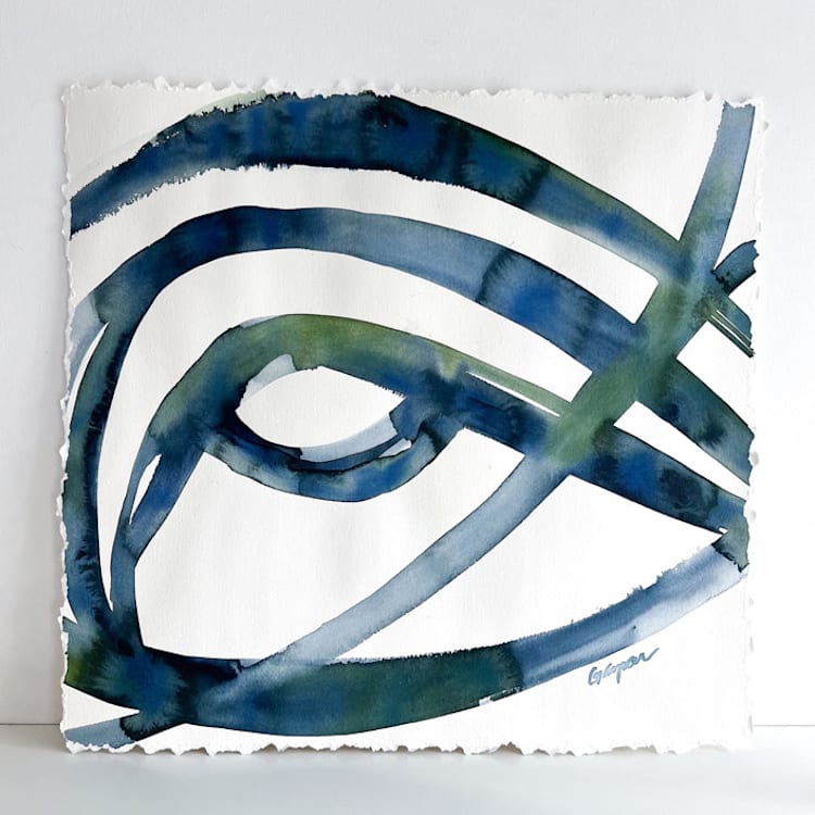 "Eye of the Plant Cell" - Original Painting in blue by Mary Gaspar