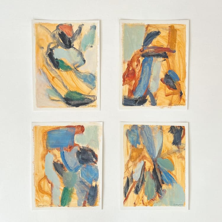 "gathering" - Original Painting in yellow by Mary Gaspar