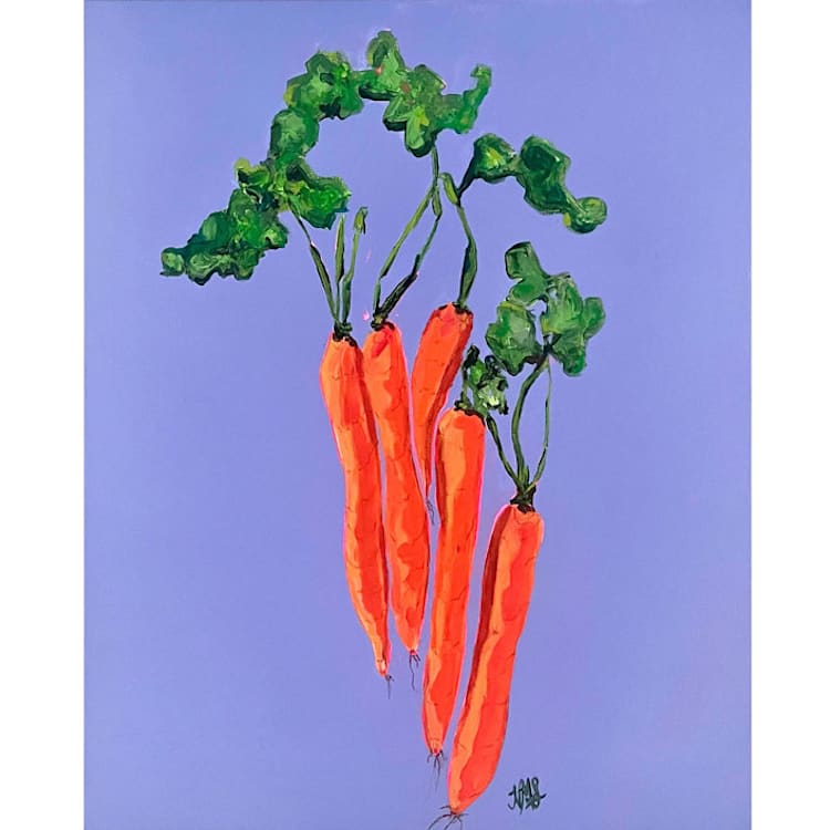 "Carrots" - Original Painting in purple by Nicole Simms