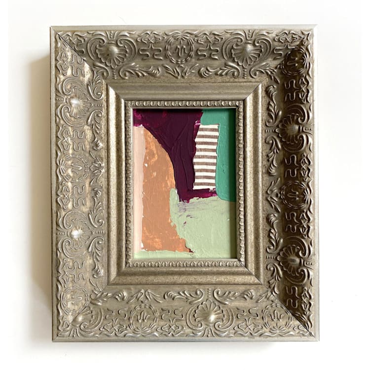 "Ragged Lines" - Original Painting in silver by Jessalin Beutler