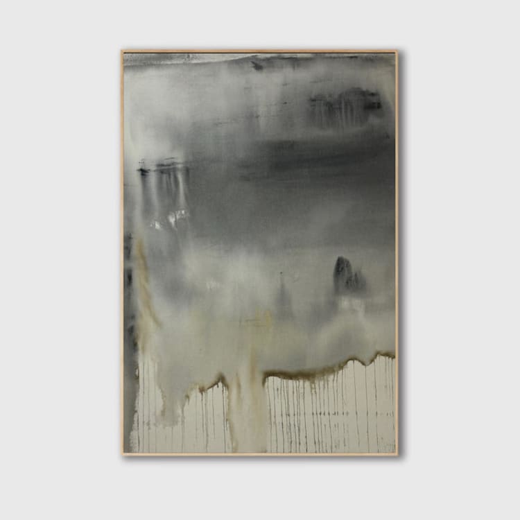 "Shadows" - Original Painting in gray by Karine Tonial Grimm