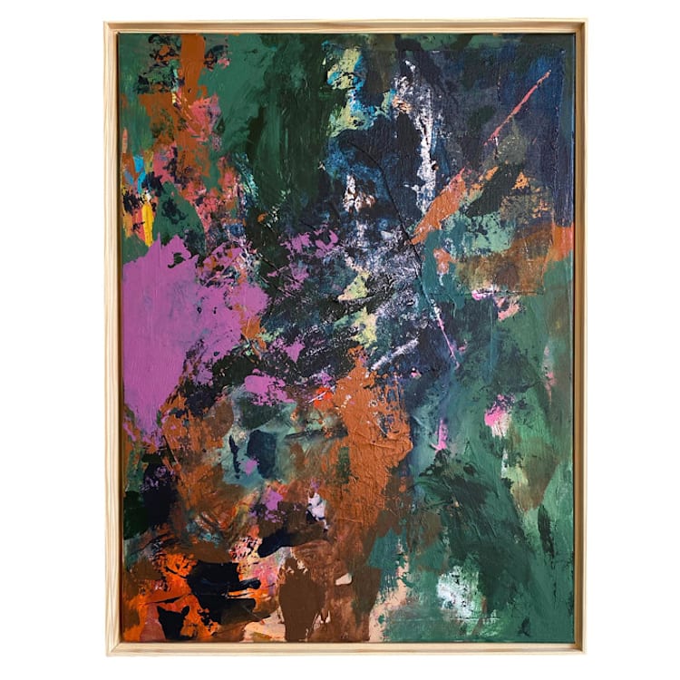 "Shady Contemplation" - Original Painting in green by Jessalin Beutler