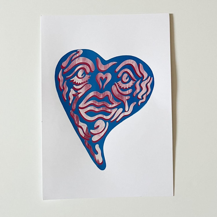 "Heart" - Original Painting in multicolor by Harrison Tenzer