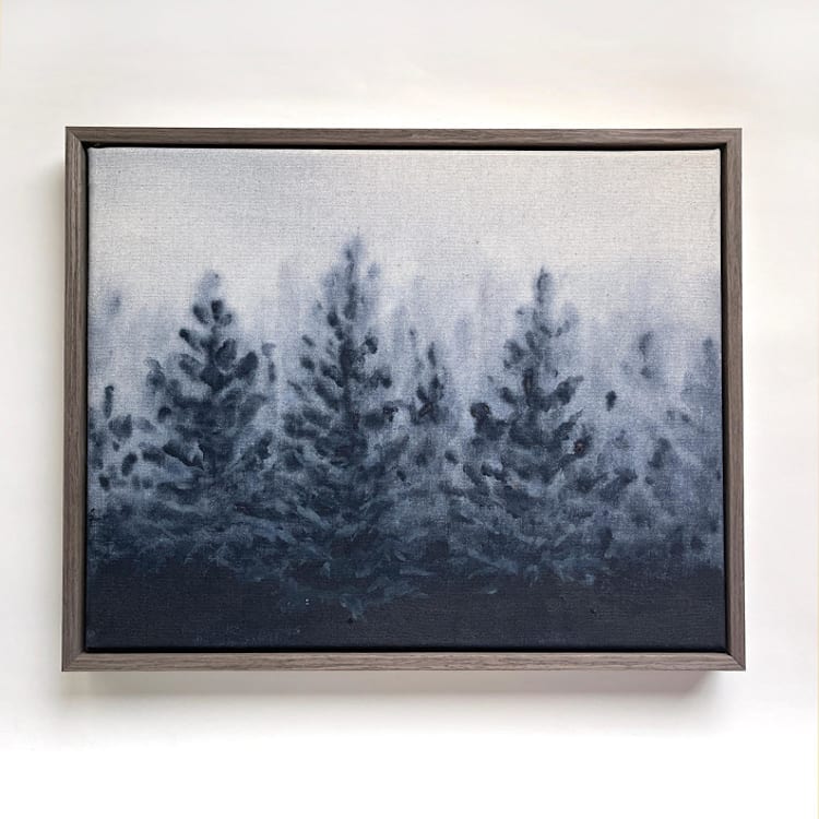 "Midnight Veil I" - Original Painting in blue by Holly Whitcomb