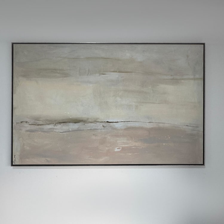 "Neutral Abstract" - Original Painting in beige by Karine Tonial Grimm