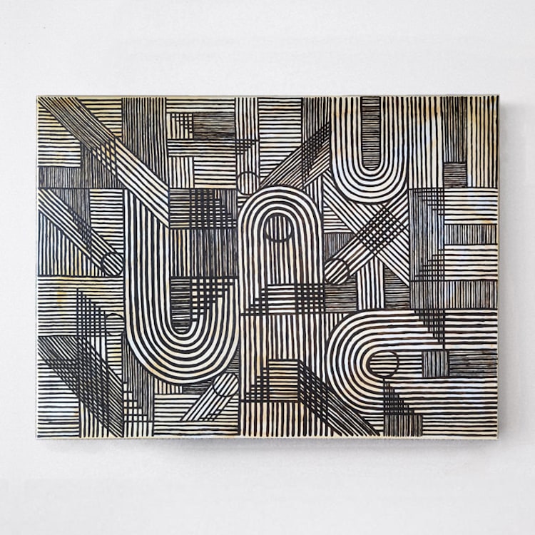 "Sketchy Pattern | 40" x 30"" - Original Painting in black by Katie Zimpel