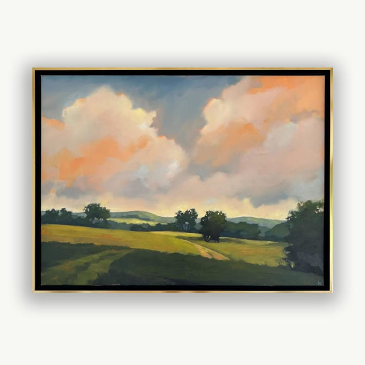 "Walk the Lower Field" - Original Painting in white by Stephanie Goos Johnson
