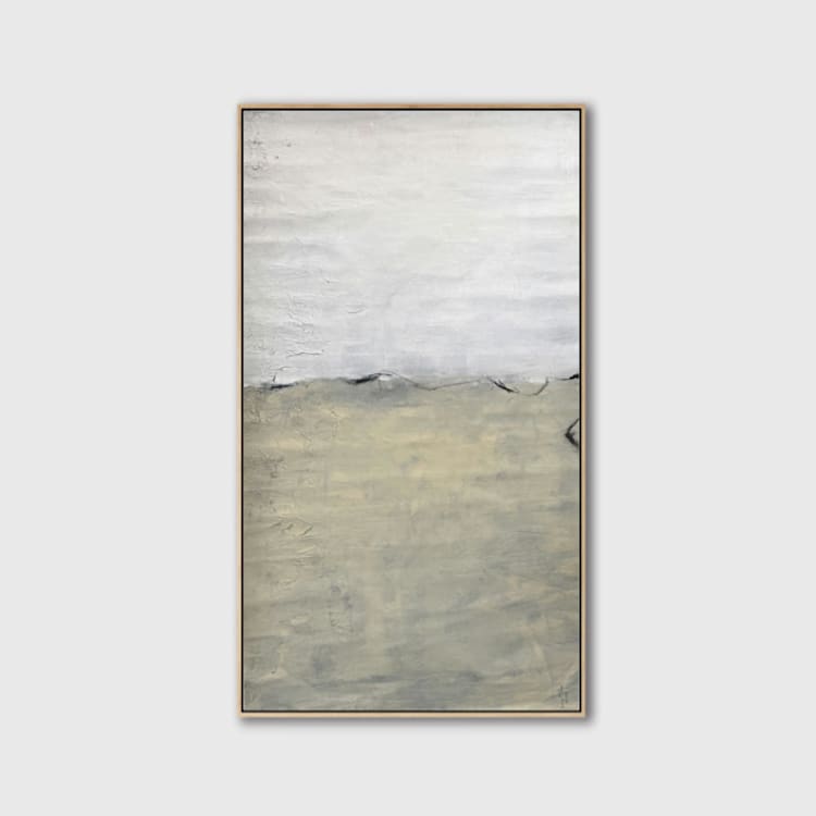 "A Pale Divide" - Original Painting in natural by Karine Tonial Grimm
