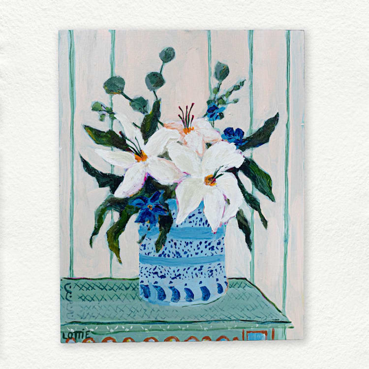 "Lillies" - Original Painting in multicolor by Lottie Aldarwish
