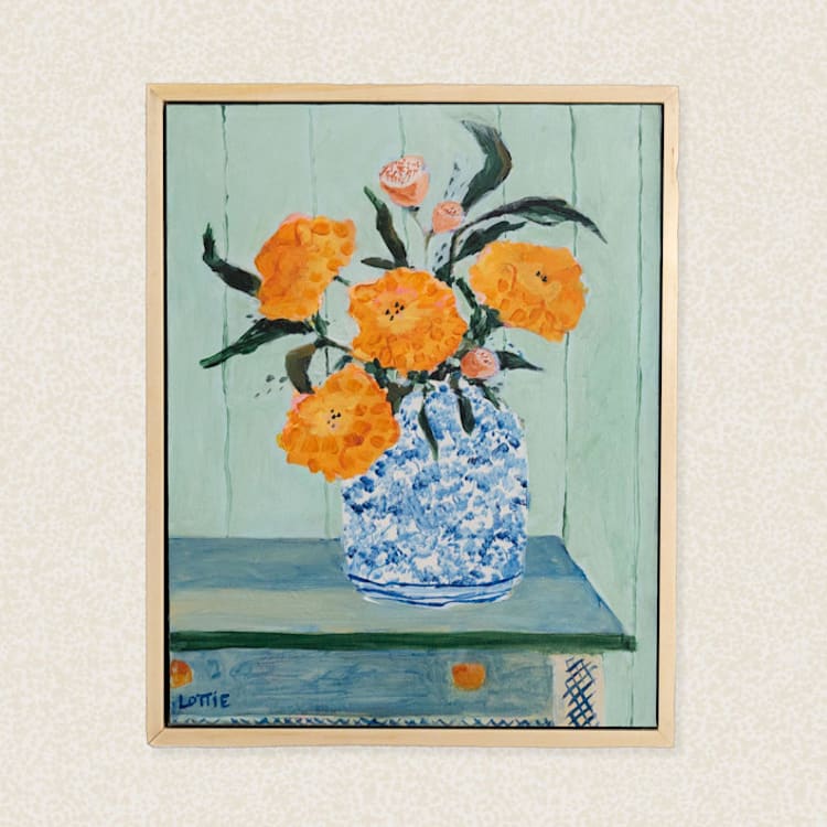 "Garden Symphony No. 1 (Framed)" - Original Painting in multicolor by Lottie Aldarwish