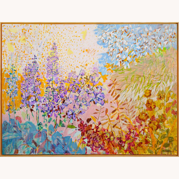 "Colors in Bloom" - Original Painting in orange by Shina Choi