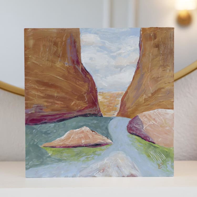 "Santa Elena Canyon No. 2" - Original Painting in multicolorassorted-colors by Lauren Perkins