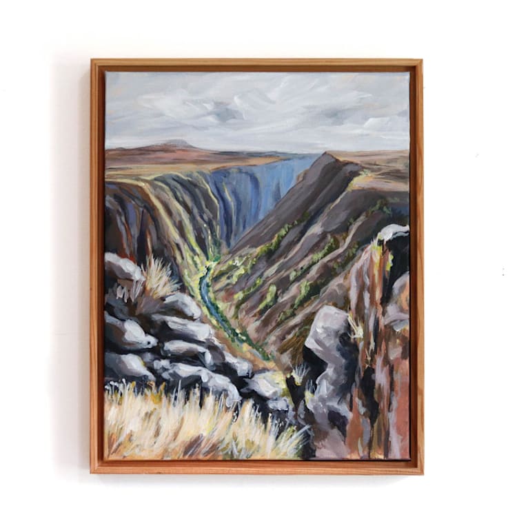 "Black Canyon Colorado | 11x14 Painting (framed)" - Original Painting in brown by Weronika Zubek