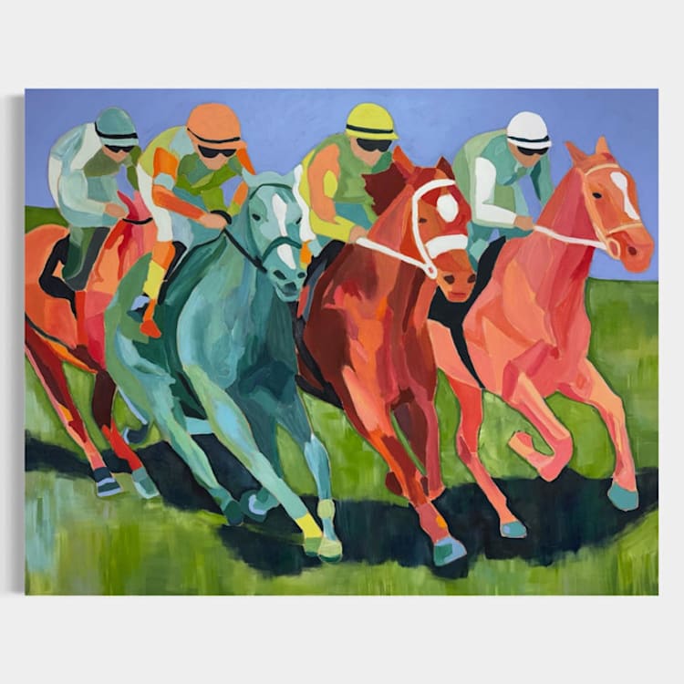 ""Place Your Bets" - 60 x 48 - Original Painting" - Original Painting in multicolor by Sarah Mankin