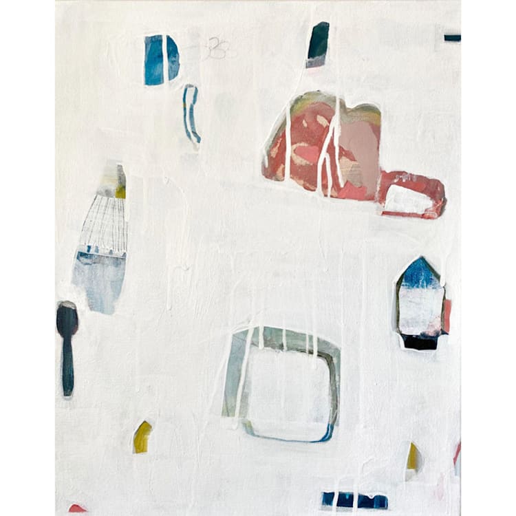 "make me an angel" - Original Painting in white by tina johnson