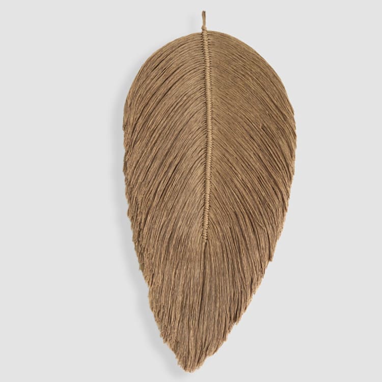 "Macrame Leaf- Sand" - Original Painting in brown by Bharti Trivedi