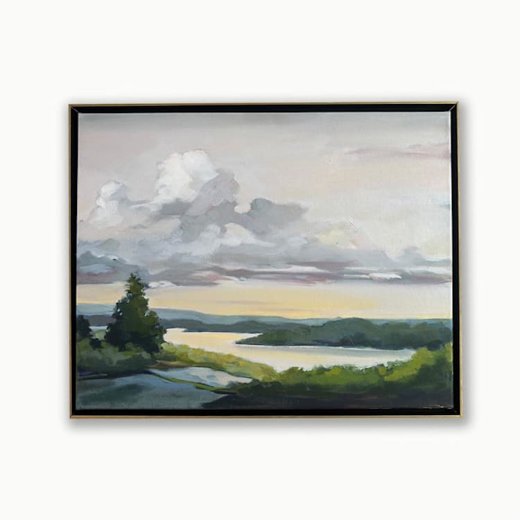 "Pinnacle Peak" - Original Painting in gray by Stephanie Goos Johnson