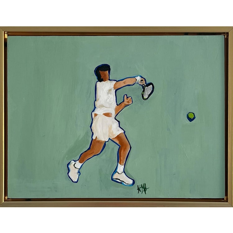 "Backhand" - Original Painting in green by Nicole Simms