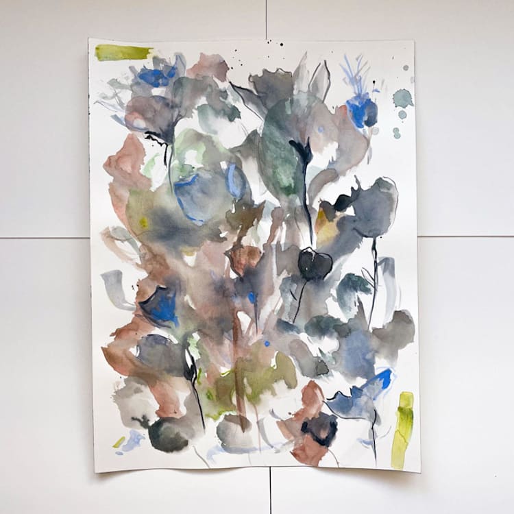 "Winter Flowers" - Original Painting in multicolor by Suzanna Toole