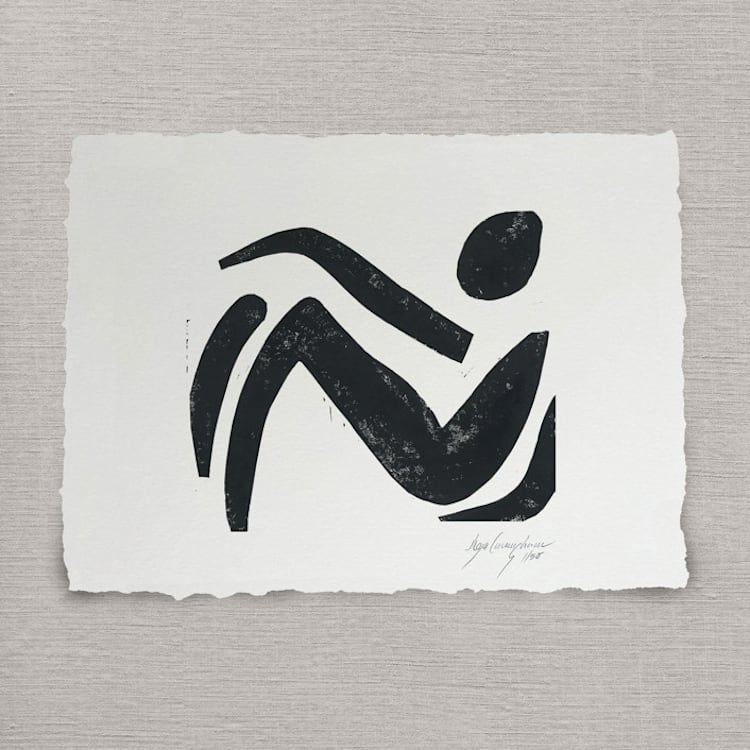 "Repose" - Original Painting in black by Maja Cunningham