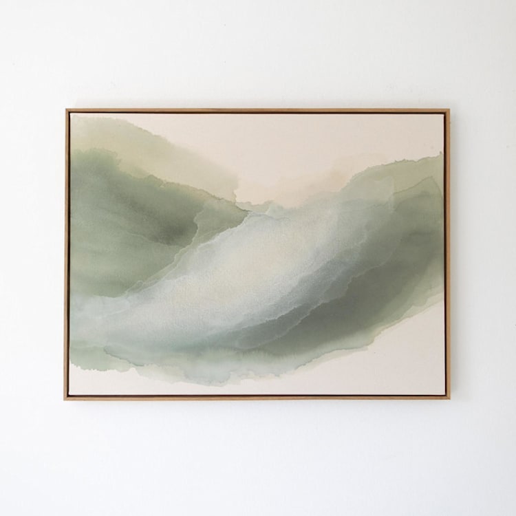 "Softening Light" - Original Painting in green by Rebecca King