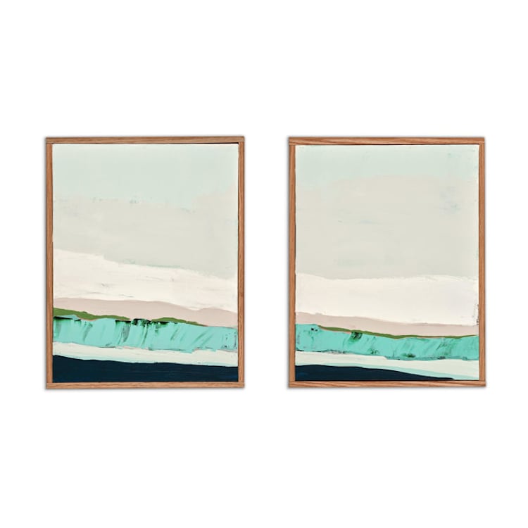 "Foggy Banks Diptych (Art Pair)" - Original Painting in multicolorassorted-colors by Caryn Owen