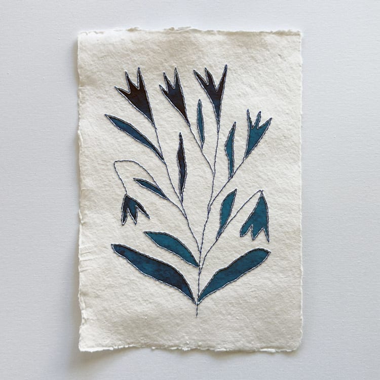 "Indigo Wildflower" - Original Painting in blue by Alisa Galitsyna