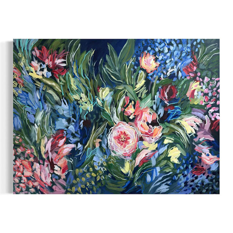 ""Night Blooms" - 48 x 36 - Original Painting" - Original Painting in multicolor by Sarah Mankin