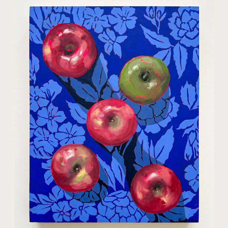 "Fitting In" - Original Painting in blue by Kara Aina