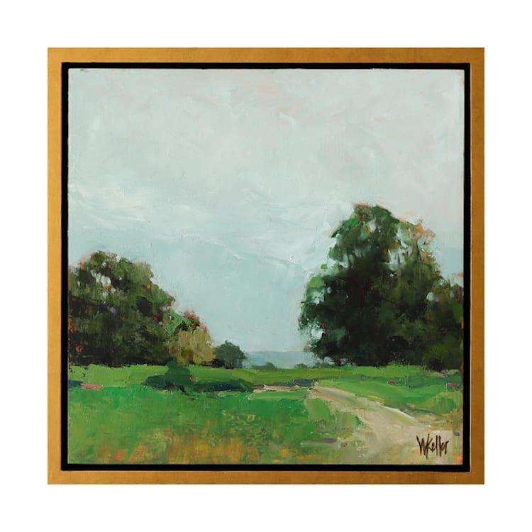 "Summer Field" - Original Painting in green by Wendy Keller