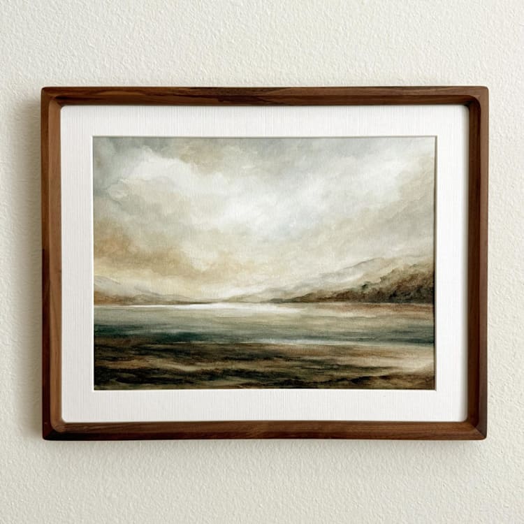 "Misty Bay Watercolor" - Original Painting in blue by Sara Swanson