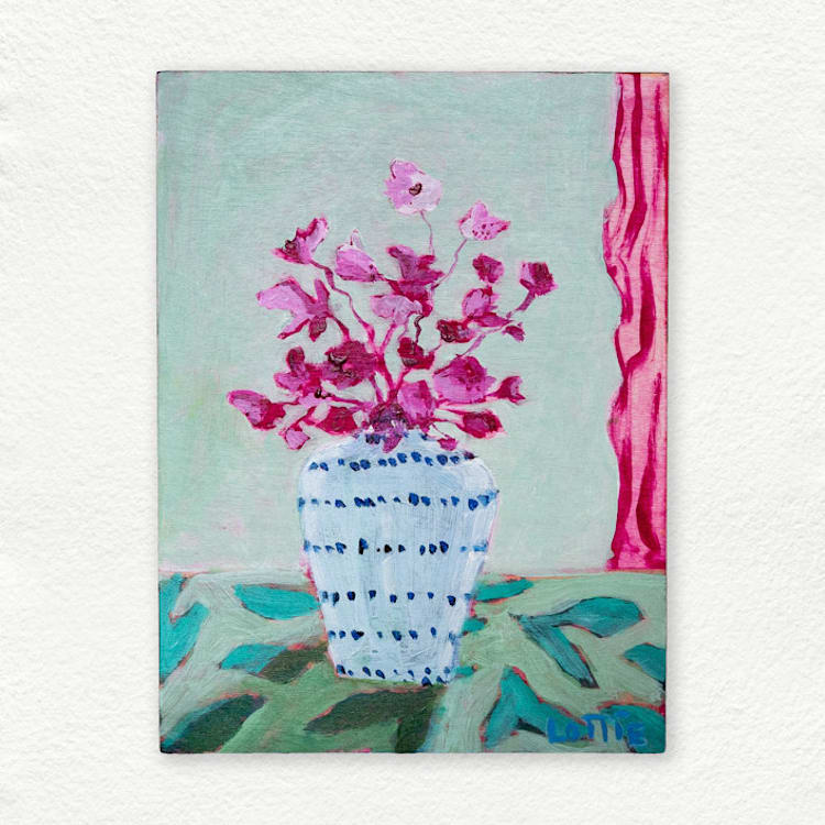"Magenta" - Original Painting in multicolor by Lottie Aldarwish