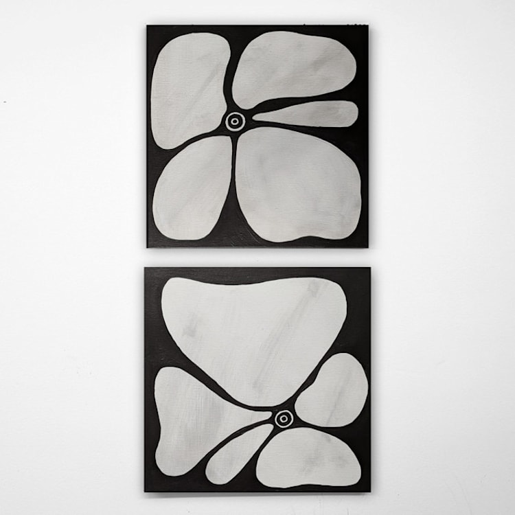 "Abstract Foliage | 12" x 12" | Set of 2" - Original Painting in black by Katie Zimpel