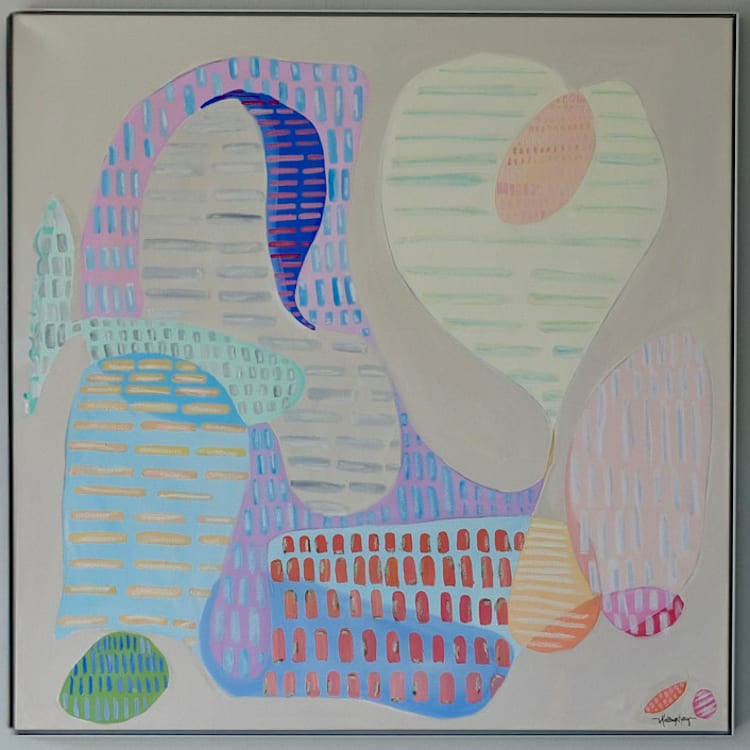 "Pancakes on Saturday" - Original Painting in beige by Kathryn Kelly