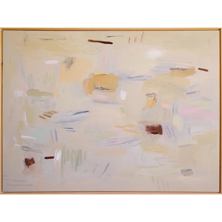 "Chamomile Flow" - Original Painting in beige by Shina Choi