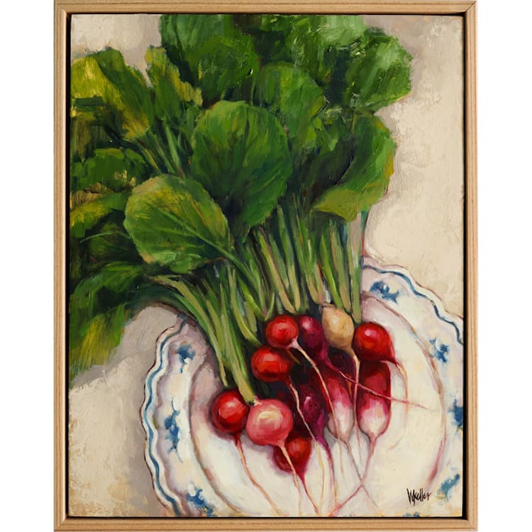 "radishes" - Original Painting in green by Wendy Keller