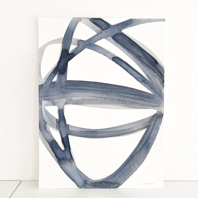"Navy Cell" - Original Painting in blue by Mary Gaspar