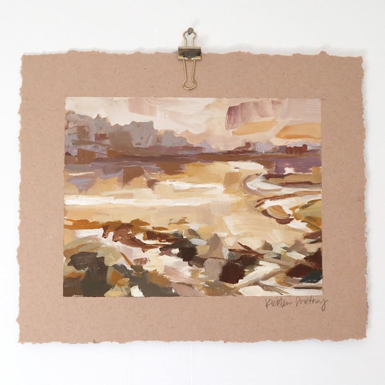 "Yellow Marsh" - Original Painting in yellow by Kiersten Poultney