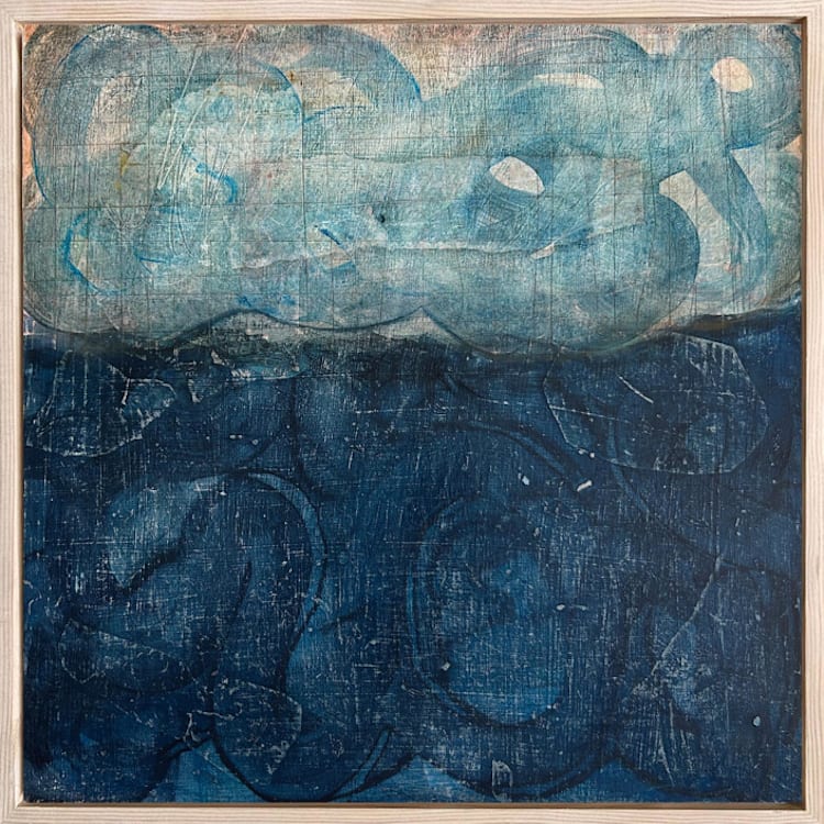 "come in, she said" - Original Painting in blue by tina johnson