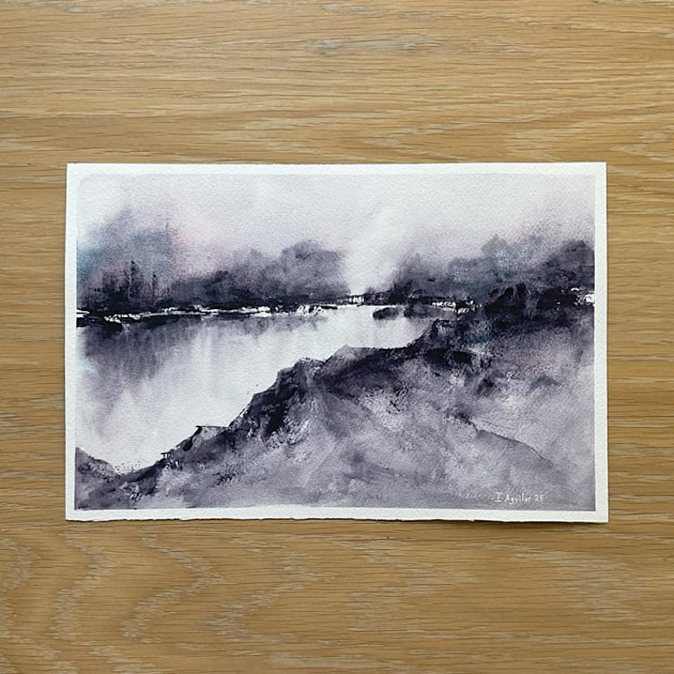 "Moody purple" - Original Painting in purple by Isabel Aguilar Alonso