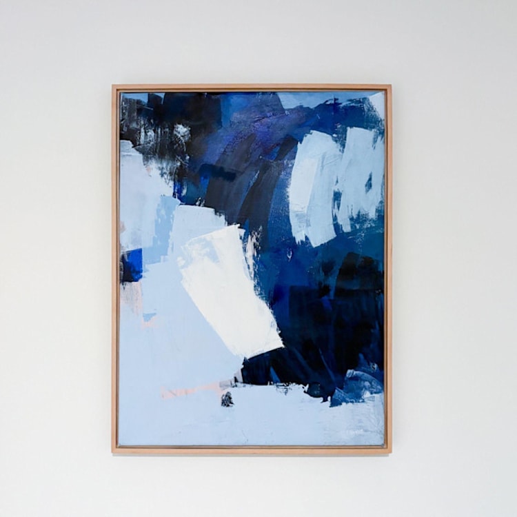 "Cryosphere, 24x18"" - Original Painting in blue by Jocelyn Elizabeth