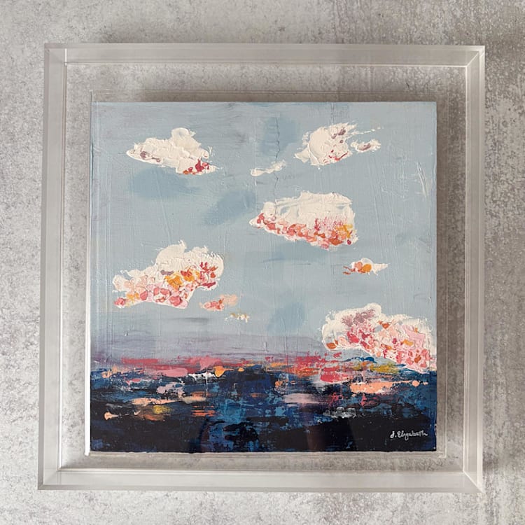 "I Can Hear It Calling Original Sea & Sky Painting" - Original Painting in blue by Jocelyn Elizabeth