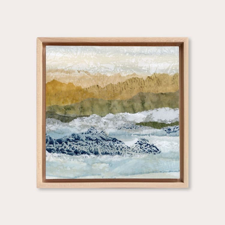 "Glowing Shoreline 1" - Original Painting in blue by Lara Eckerman