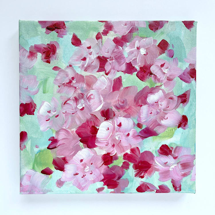 "'Mountain Laurel: Pennsylvania and Connecticut'" - Original Painting in pink by Holly Whitcomb
