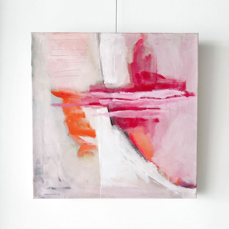 "Keeping Company" - Original Painting in pink by Karyn Denten