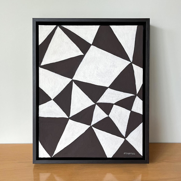 "Triads II" - Original Painting in black by Renée Stramel