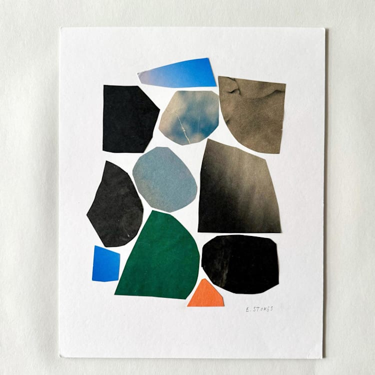 "Paper Mosaic 3" - Original Painting in multicolorassorted-colors by Elliot Stokes