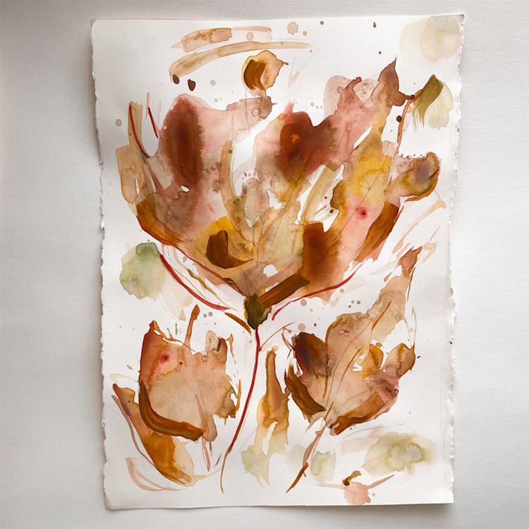 "Changing Leaves" - Original Painting in brown by Suzanna Toole