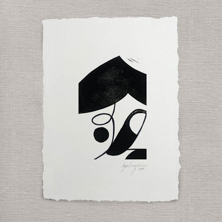 "Ronchamp" - Original Painting in black by Maja Cunningham