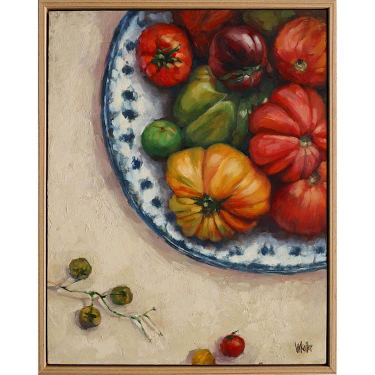 "Heirloom Tomatoes" - Original Painting in red by Wendy Keller